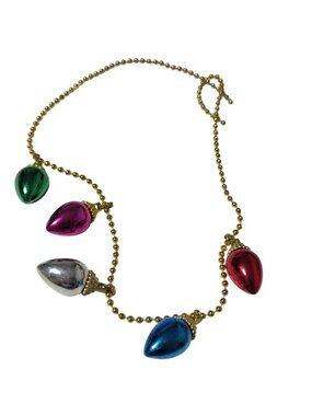 Christmas Ornament Bulb Charms Broken Gold Bead Chain for Craft DIY Jewelry